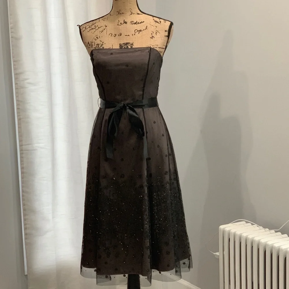 Adrianna Papell Boutique strapless belted dress size 4